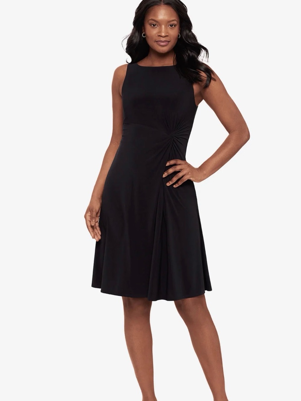 Miraclesuit Black Twist-Detail Midi Dress